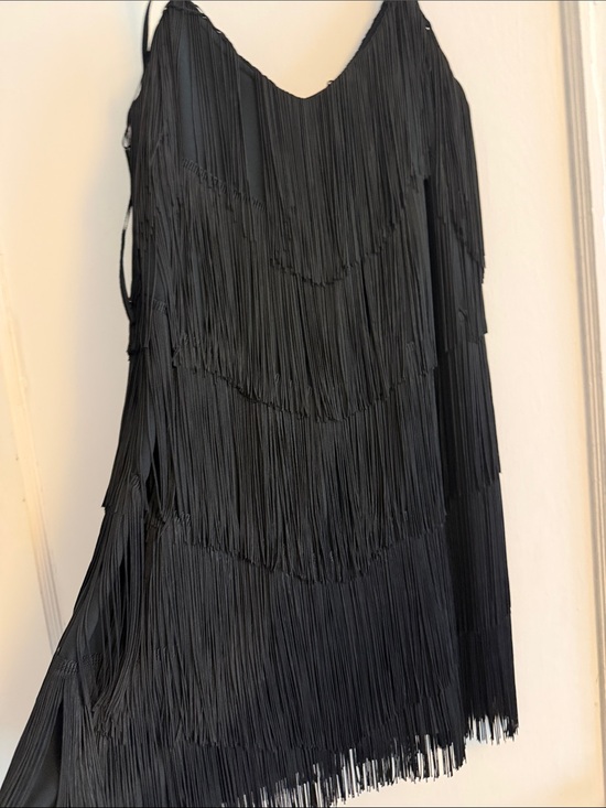 Zara Dresses & Skirts - Zara black fringe tiered mini dress